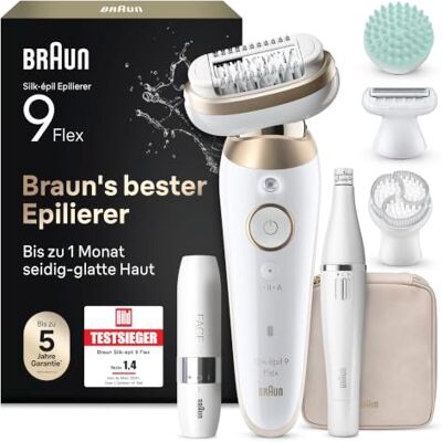 Braun Epilierer Damen Silk·épil 9 Flex SkinSpa, 9-681 3D, Wasserdicht, Gold Braun Epilierer Damen Silk·épil 9 Flex SkinSpa, 9-681 3D, Wasserdicht, Gold