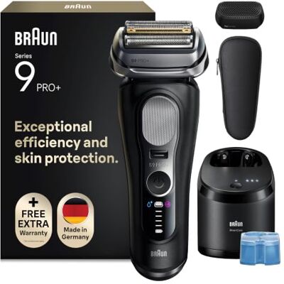 Braun Rasierer Herren Elektrisch Series 9 PRO+, 9690cce, Schwarz Elektrorasierer, 5+1 Scherkopfelemente, Barttrimmer, 60 Min. Akku, Wasserdicht, Made in Germany, Inkl. Pflegesystem Braun Rasierer Herren Elektrisch Series 9 PRO+, 9690cce, Schwarz Elektrorasierer, 5+1 Scherkopfelemente, Barttrimmer, 60 Min. Akku, Wasserdicht, Made in Germany, Inkl. Pflegesystem