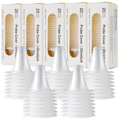 AIMAX 200 Stück Braun Fieberthermometer Schutzkappen, Fieberthermometer Ohr, Einwegabdeckungen, Ohrthermometer Ersatzschutzkappen für alle Braun Modelle Ohrthermometer AIMAX 200 Stück Braun Fieberthermometer Schutzkappen, Fieberthermometer Ohr, Einwegabdeckungen, Ohrthermometer Ersatzschutzkappen für alle Braun Modelle Ohrthermometer