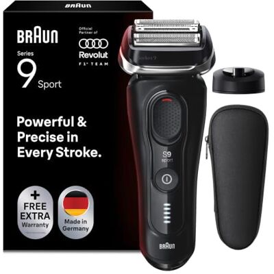 Braun Rasierer Herren Elektrisch Series 9 Sport, 9110si, Schwarz Elektrorasierer mit 4+1 Präzisionskopf, Barttrimmer mit 60 Min. Akku, Wasserdicht, Inkl. Reiseetui Und Ladeständer Braun Rasierer Herren Elektrisch Series 9 Sport, 9110si, Schwarz Elektrorasierer mit 4+1 Präzisionskopf, Barttrimmer mit 60 Min. Akku, Wasserdicht, Inkl. Reiseetui Und Ladeständer