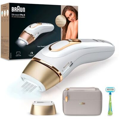 Braun IPL Silk Expert Pro 5 Haarentfernungsgerät Damen/Herren, sichtbare Haarentfernung, Designed In Germany, Venus Extra Smooth Rasierer, Alternative zu Laser Haarentfernung, PL5054, weiß/gold Braun IPL Silk Expert Pro 5 Haarentfernungsgerät Damen/Herren, sichtbare Haarentfernung, Designed In Germany, Venus Extra Smooth Rasierer, Alternative zu Laser Haarentfernung, PL5054, weiß/gold