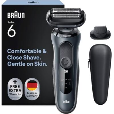 Braun Series 6 Elektrorasierer mit EasyClick Aufsatz, SensoFlex Rasierer Herren Elektrisch, Präzisionstrimmer, Wet & Dry, Geschenk Mann, Made in Germany, 61-N1200s, grau Braun Series 6 Elektrorasierer mit EasyClick Aufsatz, SensoFlex Rasierer Herren Elektrisch, Präzisionstrimmer, Wet & Dry, Geschenk Mann, Made in Germany, 61-N1200s, grau