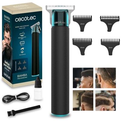Cecotec Haarschneider und Trimmer Bamba PrecisionCare Profiling, Hochleistungs-Schneidklinge, 4 Führungskämme (1 mm, 2 mm, 3 mm und 4 mm), Haar und Bart, 90 Min Laufzeit, Ergonomisches Design, Schwarz Cecotec Haarschneider und Trimmer Bamba PrecisionCare Profiling, Hochleistungs-Schneidklinge, 4 Führungskämme (1 mm, 2 mm, 3 mm und 4 mm), Haar und Bart, 90 Min Laufzeit, Ergonomisches Design, Schwarz