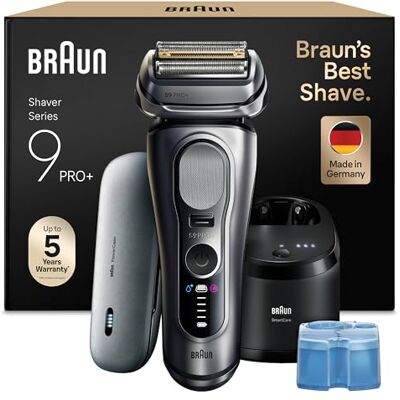 Braun Rasierer Herren Elektrisch Series 9 PRO+, 9677cce, Silber Elektrorasierer, 5+1 Ultradünne Klingen, Barttrimmer 60 Min. Akku, Wasserdicht, Made in Germany, Inkl. Ladeetui, 6in1 SmartCare Center Braun Rasierer Herren Elektrisch Series 9 PRO+, 9677cce, Silber Elektrorasierer, 5+1 Ultradünne Klingen, Barttrimmer 60 Min. Akku, Wasserdicht, Made in Germany, Inkl. Ladeetui, 6in1 SmartCare Center