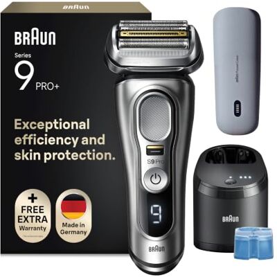 Braun Rasierer Herren Elektrisch Series 9, 9477cc, Silber Elektrorasierer, 4+1 Scherkopf, Barttrimmer, 60 Min. Akku, Wasserdicht, Made in Germany, Inkl. Ladeetui, Reinigungsstation Braun Rasierer Herren Elektrisch Series 9, 9477cc, Silber Elektrorasierer, 4+1 Scherkopf, Barttrimmer, 60 Min. Akku, Wasserdicht, Made in Germany, Inkl. Ladeetui, Reinigungsstation