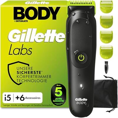Gillette n Labs i5 Body + Intimate Trimmer Trimmer Herren, Schwarz/Grün Gillette n Labs i5 Body + Intimate Trimmer Trimmer Herren, Schwarz/Grün