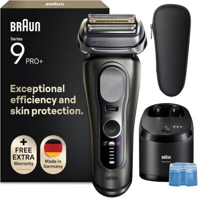 Braun Rasierer Herren Elektrisch Series 9 PRO+, 9665cce, Graphit Elektrorasierer, 5+1 Scherkopfelemente, Barttrimmer, 60 Min Akku, Wasserdicht, Made in Germany, Inkl. Reiseetui, Pflegesystem Braun Rasierer Herren Elektrisch Series 9 PRO+, 9665cce, Graphit Elektrorasierer, 5+1 Scherkopfelemente, Barttrimmer, 60 Min Akku, Wasserdicht, Made in Germany, Inkl. Reiseetui, Pflegesystem