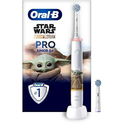 Oral-B Pro Junior Star Wars Elektrische Zahnbürste/Electric Toothbrush für Kinder ab 6 Jahren, 2 Aufsteckbürsten, 360°-Andruckkontrolle, 2 Putzmodi inkl. Sensitiv für Zahnpflege, weiche Borsten, weiß Oral-B Pro Junior Star Wars Elektrische Zahnbürste/Electric Toothbrush für Kinder ab 6 Jahren, 2 Aufsteckbürsten, 360°-Andruckkontrolle, 2 Putzmodi inkl. Sensitiv für Zahnpflege, weiche Borsten, weiß