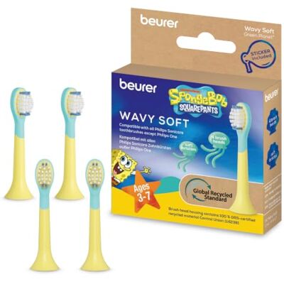Beurer SC WavySoft Aufsteckbürsten für elektrische Zahnbürste Kinder, ab 3 Extra weiche Borsten, Ersatzbürsten für SC 11 SpongeBob Kinderzahnbürste & Philips Sonicare Schallzahnbürste, mit Stickern Beurer SC WavySoft Aufsteckbürsten für elektrische Zahnbürste Kinder, ab 3 Extra weiche Borsten, Ersatzbürsten für SC 11 SpongeBob Kinderzahnbürste & Philips Sonicare Schallzahnbürste, mit Stickern