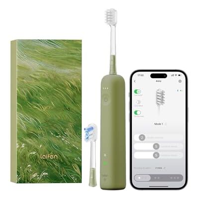 Laifen Wave Spezial Elektrische Zahnbürste, Oszillation & Vibration Schallzahnbürste für Erwachsene mit App, 2 Bürstenköpfe (Grün) Laifen Wave Spezial Elektrische Zahnbürste, Oszillation & Vibration Schallzahnbürste für Erwachsene mit App, 2 Bürstenköpfe (Grün)