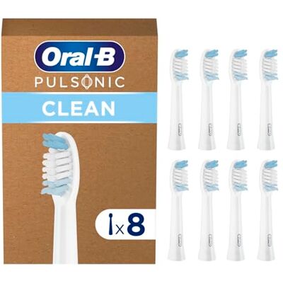 Oral-B Aufsteckbürsten Pulsonic Clean, Weiß, 8 Stück Original Zahnbürstenaufsatz für Schallzahnbürste, Zahnbürstenköpfe für Gründliche Reinigung, Briefkastenfähige Verpackung Oral-B Aufsteckbürsten Pulsonic Clean, Weiß, 8 Stück Original Zahnbürstenaufsatz für Schallzahnbürste, Zahnbürstenköpfe für Gründliche Reinigung, Briefkastenfähige Verpackung