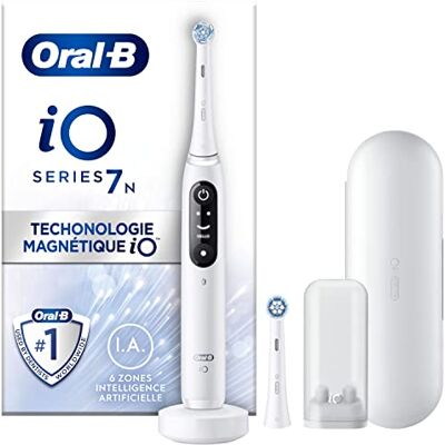 Oral-B iO 7N Elektrische Zahnbürste, weiß, mit Bluetooth, 2 Aufsteckbürsten, 1 Reiseetui Oral-B iO 7N Elektrische Zahnbürste, weiß, mit Bluetooth, 2 Aufsteckbürsten, 1 Reiseetui