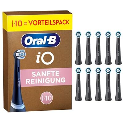 Oral-B iO Aufsteckbürsten Sanfte Reinigung, Schwarz, 10 Stück Original Zahnbürstenaufsatz für Elektrische Zahnbürste, Zahnbürstenköpfe für Empfindliches Zahnfleisch Und Zähne Oral-B iO Aufsteckbürsten Sanfte Reinigung, Schwarz, 10 Stück Original Zahnbürstenaufsatz für Elektrische Zahnbürste, Zahnbürstenköpfe für Empfindliches Zahnfleisch Und Zähne
