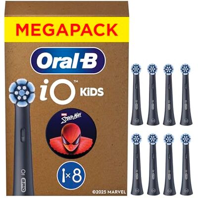 Oral-B iO Aufsteckbürsten Kids 6+ Marvel Spiderman, Schwarz, 8 Stück Original Zahnbürstenaufsatz für Elektrische Zahnbürste für Kinder ab 6 Jahren, Zahnbürstenköpfe, Sanft Zu Zähnen Und Zahnfleisch Oral-B iO Aufsteckbürsten Kids 6+ Marvel Spiderman, Schwarz, 8 Stück Original Zahnbürstenaufsatz für Elektrische Zahnbürste für Kinder ab 6 Jahren, Zahnbürstenköpfe, Sanft Zu Zähnen Und Zahnfleisch