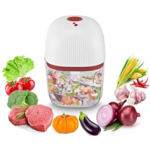 BEPER P102ROB051 Wiederaufladbarer Mini-Zerkleinerer, 350 ml, kabelloser Zerkleinerer mit 3 Klingen aus rostfreiem Stahl, inkl. USB, rot/weiß BEPER P102ROB051 Wiederaufladbarer Mini-Zerkleinerer, 350 ml, kabelloser Zerkleinerer mit 3 Klingen aus rostfreiem Stahl, inkl. USB, rot/weiß