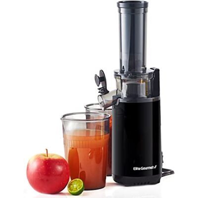 Elite Gourmet EJX600 Kompakter Kau-Entsafter, Kaltpress-Entsafter, nährstoff- und vitaminreich, leicht zu reinigen, 16-Unzen-Saftbecher, Anthrazit Elite Gourmet EJX600 Kompakter Kau-Entsafter, Kaltpress-Entsafter, nährstoff- und vitaminreich, leicht zu reinigen, 16-Unzen-Saftbecher, Anthrazit