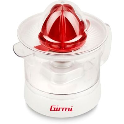 Girmi SR05 Zitruspresse, 25W, 500 ml Fassungsvermögen, Filtersieb, Doppelkegel für verschiedene Fruchtgrößen, vollständig zerlegbar und leicht zu reinigen, Weiß/Rot Girmi SR05 Zitruspresse, 25W, 500 ml Fassungsvermögen, Filtersieb, Doppelkegel für verschiedene Fruchtgrößen, vollständig zerlegbar und leicht zu reinigen, Weiß/Rot