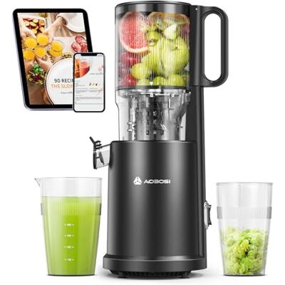AAOBOSI AOBOSI Slow Juicer mit 126 mm XXL-Einfüllöffnung – 1,5 L, 200 W leiser Entsafter mit Rückwärtslauf, Dreifachfilter & Press-Schnecke – Entsafter Gemüse und Obst Testsieger,Schwarz AAOBOSI AOBOSI Slow Juicer mit 126 mm XXL-Einfüllöffnung – 1,5 L, 200 W leiser Entsafter mit Rückwärtslauf, Dreifachfilter & Press-Schnecke – Entsafter Gemüse und Obst Testsieger,Schwarz