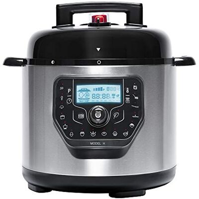 Cecotec programierbarer Schnellkochtopf GM H-Deluxe, inteligentes Kochen, 6 Liter, 24 Stunden programierbar, 15 Sicherheitssysteme, 90 Kpa, 19 Menüs Cecotec programierbarer Schnellkochtopf GM H-Deluxe, inteligentes Kochen, 6 Liter, 24 Stunden programierbar, 15 Sicherheitssysteme, 90 Kpa, 19 Menüs