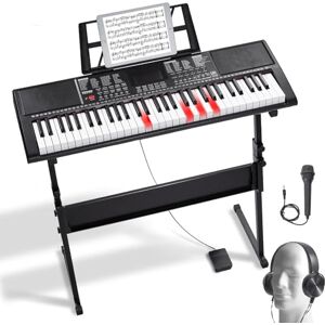 VEVOR 61-Tasten-Digitalklavier, beleuchtete Tasten, tragbares elektrisches Klavier mit verstellbarem Ständer, 600 Töne, 500 Rhythmen, integrierte Lautsprecher, Sustain-Pedal, Kopfhörer, Mikrofon, USB VEVOR 61-Tasten-Digitalklavier, beleuchtete Tasten, tragbares elektrisches Klavier mit verstellbarem Ständer, 600 Töne, 500 Rhythmen, integrierte Lautsprecher, Sustain-Pedal, Kopfhörer, Mikrofon, USB