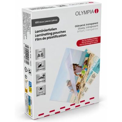 Olympia Laminierfolie 100 X DIN A6 125 Mikron Olympia Laminierfolie 100 X DIN A6 125 Mikron