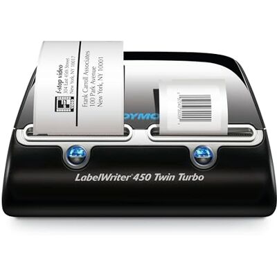 Dymo LabelWriter 450 Twin Turbo Etikettendrucker, bis zu 71 Etiketten/Minute, Dual 300 DPI, Thermodirekt Etikettiergerät, USB, für LW bis 60 mm Breite, Automatisch Dymo LabelWriter 450 Twin Turbo Etikettendrucker, bis zu 71 Etiketten/Minute, Dual 300 DPI, Thermodirekt Etikettiergerät, USB, für LW bis 60 mm Breite, Automatisch