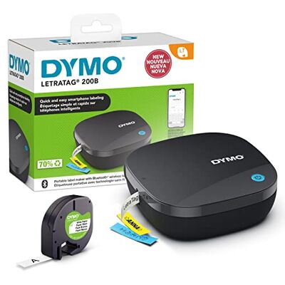 Dymo LetraTag 200B-Beschriftungsgerät mit Bluetooth kompakter Etikettendrucker verbindet Sich über Wireless Bluetooth-Technologie mit iOS und Android inklusive 1 x Papierschriftband in Weiß Dymo LetraTag 200B-Beschriftungsgerät mit Bluetooth kompakter Etikettendrucker verbindet Sich über Wireless Bluetooth-Technologie mit iOS und Android inklusive 1 x Papierschriftband in Weiß