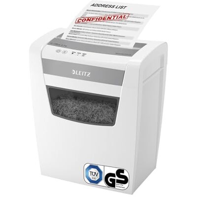 Leitz IQ Aktenvernichter Office S, 14-12 Blatt Kapazität (70-80 g/m²) TÜV+GS zertifiziert, Partikelschnitt, Sicherheitsstufe P4, Besonders leise, 23L Behälter, Schredder für Büro, Weiß, 80990000 Leitz IQ Aktenvernichter Office S, 14-12 Blatt Kapazität (70-80 g/m²) TÜV+GS zertifiziert, Partikelschnitt, Sicherheitsstufe P4, Besonders leise, 23L Behälter, Schredder für Büro, Weiß, 80990000
