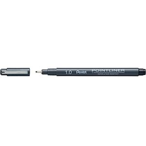 Pentel Pointliner S20P-10A, Fineliner, schwarz, wasserfest und lichtecht, 1.0 mm, 12 Stück Pentel Pointliner S20P-10A, Fineliner, schwarz, wasserfest und lichtecht, 1.0 mm, 12 Stück