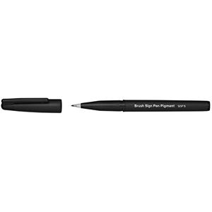 Pentel SESP15-AX Brush Sign Pen Pigment mit pigmentierter Tinte, Faserschreiber, pinselähnliche Spitze, schwarz, 12 Stück Pentel SESP15-AX Brush Sign Pen Pigment mit pigmentierter Tinte, Faserschreiber, pinselähnliche Spitze, schwarz, 12 Stück