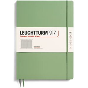 LEUCHTTURM1917 363919 Notizbuch Master Slim (A4+) Hardcover, 121 nummerierte Seiten, Salbei, kariert LEUCHTTURM1917 363919 Notizbuch Master Slim (A4+) Hardcover, 121 nummerierte Seiten, Salbei, kariert
