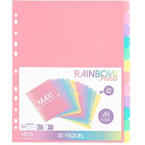 Viquel 12 Stück Register Rainbow Pastell Maxi Format (24,5 x 30,5 cm) für A4 Maxi-Ordner oder Aktenordner Pastellfarben Viquel 12 Stück Register Rainbow Pastell Maxi Format (24,5 x 30,5 cm) für A4 Maxi-Ordner oder Aktenordner Pastellfarben