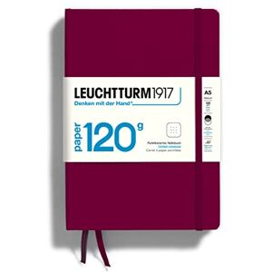 LEUCHTTURM1917 363535 Notizbuch 120g/m² Paper Edition, Hardcover, Medium (A5), Port Red, dotted LEUCHTTURM1917 363535 Notizbuch 120g/m² Paper Edition, Hardcover, Medium (A5), Port Red, dotted