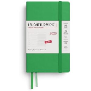 LEUCHTTURM1917 372667 Wochenkalender & Notizbuch Pocket (A6) 2026, Spring Leaf, Englisch LEUCHTTURM1917 372667 Wochenkalender & Notizbuch Pocket (A6) 2026, Spring Leaf, Englisch