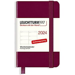 LEUCHTTURM1917 367645 Wochenkalender Mini (A7) 2024, Port Red, Deutsch, 12 Monate LEUCHTTURM1917 367645 Wochenkalender Mini (A7) 2024, Port Red, Deutsch, 12 Monate