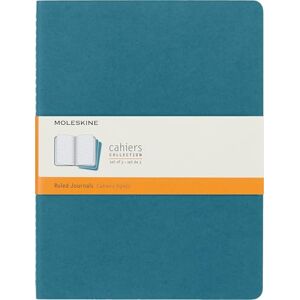 Moleskine , Cahier Journal, Set mit 3 Notizbüchern mit linierten Seiten, Kartonumschlag und sichtbaren Baumwollstichen, Blau, Sehr großes Format 19 x 25 cm, 120 Seiten Moleskine , Cahier Journal, Set mit 3 Notizbüchern mit linierten Seiten, Kartonumschlag und sichtbaren Baumwollstichen, Blau, Sehr großes Format 19 x 25 cm, 120 Seiten