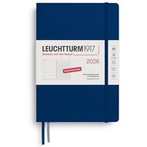 LEUCHTTURM1917 372480 Wochenkalender & Notizbuch Medium (A5) 2026, 12 Monate, Marine, Deutsch LEUCHTTURM1917 372480 Wochenkalender & Notizbuch Medium (A5) 2026, 12 Monate, Marine, Deutsch