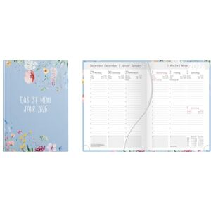 Idena 12041 Taschenkalender DIN A6 2026 "Mein Jahr", 1 Woche auf 2 Seiten, Terminplaner mit Hardcover-Einband, Blütenmotiv und Leseband Idena 12041 Taschenkalender DIN A6 2026 "Mein Jahr", 1 Woche auf 2 Seiten, Terminplaner mit Hardcover-Einband, Blütenmotiv und Leseband