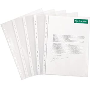 Exacompta 5000E 100er Pack Klarsichthüllen 60μ Standard, Für DIN A4 transparent glasklar oben offen optimal für Ordner Ringbücher und Hefter Prospekthüllen Exacompta 5000E 100er Pack Klarsichthüllen 60μ Standard, Für DIN A4 transparent glasklar oben offen optimal für Ordner Ringbücher und Hefter Prospekthüllen