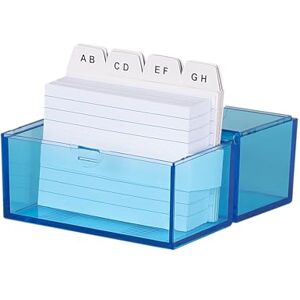 WEDO 2508303 Karteibox DIN A8 quer aus Kunststoff inklusive 100 Karteikarten, 150 Karten, weiß/liniert/transparentblau WEDO 2508303 Karteibox DIN A8 quer aus Kunststoff inklusive 100 Karteikarten, 150 Karten, weiß/liniert/transparentblau