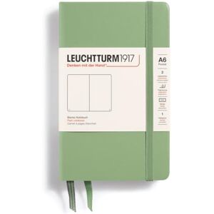 LEUCHTTURM1917 363943 Notizbuch Pocket (A6), Hardcover, 187 nummerierte Seiten, Salbei, Blanko LEUCHTTURM1917 363943 Notizbuch Pocket (A6), Hardcover, 187 nummerierte Seiten, Salbei, Blanko