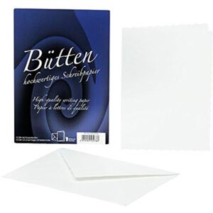 Rössler Bütten Kartenpack Karten mit Umschlag Briefpapier 10 Blanko Karten zum Selbstgestalten in DIN A6 10 Briefumschläge DIN C6 11 x 1 x 15 cm 1 Stück Farbe: Weiß Rössler Bütten Kartenpack Karten mit Umschlag Briefpapier 10 Blanko Karten zum Selbstgestalten in DIN A6 10 Briefumschläge DIN C6 11 x 1 x 15 cm 1 Stück Farbe: Weiß