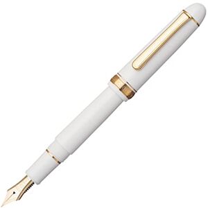 Platinum Japanischer Füllfederhalter #3776 Century Gold Trim Chenonceau White M/Weiß/ 0,34-0,44 mm/Handgefertigt/Feder aus 14-Karätigem Gold/mit Geschenkbox/Füllhalter, PNB15000-2M Platinum Japanischer Füllfederhalter #3776 Century Gold Trim Chenonceau White M/Weiß/ 0,34-0,44 mm/Handgefertigt/Feder aus 14-Karätigem Gold/mit Geschenkbox/Füllhalter, PNB15000-2M