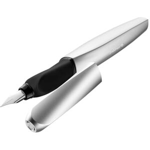 Pelikan Twist Füllhalter, Edelstahl-Feder in Strichbreite M inkl. Tintenpatrone, silber Pelikan Twist Füllhalter, Edelstahl-Feder in Strichbreite M inkl. Tintenpatrone, silber
