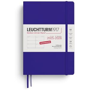 LEUCHTTURM1917 372632 Wochenkalender Medium (A5) 2026, 18 Monate 07.2025-12.2026, Hardcover, Ink, Deutsch LEUCHTTURM1917 372632 Wochenkalender Medium (A5) 2026, 18 Monate 07.2025-12.2026, Hardcover, Ink, Deutsch