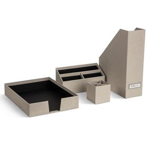 BIGSO BOX OF SWEDEN BIGSO HUGO 4-teiliges Schreibtisch Set mit 1 Stehsammler, 1 Stifthalter, 1 Sortierkasten und 1 Box ohne Deckel – Ordnungssystem aus Faserplatte und Papier in Leinenoptik – beige BIGSO BOX OF SWEDEN BIGSO HUGO 4-teiliges Schreibtisch Set mit 1 Stehsammler, 1 Stifthalter, 1 Sortierkasten und 1 Box ohne Deckel – Ordnungssystem aus Faserplatte und Papier in Leinenoptik – beige