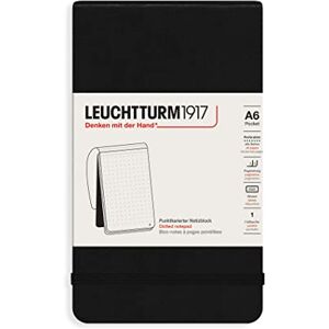 LEUCHTTURM1917 364411 Notizblock Pocket (A6), Hardcover, 94 nummerierte Seiten, dotted, Schwarz LEUCHTTURM1917 364411 Notizblock Pocket (A6), Hardcover, 94 nummerierte Seiten, dotted, Schwarz