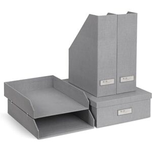BIGSO BOX OF SWEDEN BIGSO HOLGER 5-teiliges Schreibtisch Set – Ordnungssystem mit 2 Stehsammlern, 2 Briefablagen und einer Box – Organizer aus Faserplatte und Papier in Leinenoptik – hellgrau BIGSO BOX OF SWEDEN BIGSO HOLGER 5-teiliges Schreibtisch Set – Ordnungssystem mit 2 Stehsammlern, 2 Briefablagen und einer Box – Organizer aus Faserplatte und Papier in Leinenoptik – hellgrau