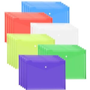 ASelected 30 Stück dokumentenmappe A4 Dokumentenmappe Brieftaschen A4 Knopf Datei Tasche, 6 Farben für Büro Schule Zuhause ASelected 30 Stück dokumentenmappe A4 Dokumentenmappe Brieftaschen A4 Knopf Datei Tasche, 6 Farben für Büro Schule Zuhause
