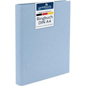 goldbuch 37 729 Ringbuch A4 Bella Vista Himmelblau, Ordner Maße 32 x 27,5 x 4,5 cm, Hefter mit 4-Ringmechanik und Klemmbügel, Ringordner Format DIN A4, Einband aus Leinen, Heftordner Blau goldbuch 37 729 Ringbuch A4 Bella Vista Himmelblau, Ordner Maße 32 x 27,5 x 4,5 cm, Hefter mit 4-Ringmechanik und Klemmbügel, Ringordner Format DIN A4, Einband aus Leinen, Heftordner Blau